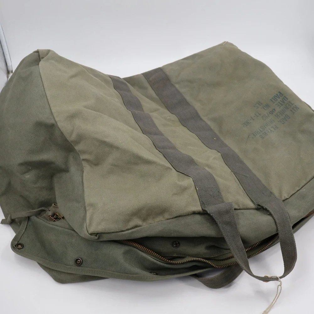 Tennier‎ Industries Flyer's Kit Bag Unisex Large Olive Drab Canvas 1982 Military